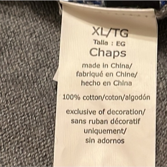 CHAPS Classic V-Neck Sweater Vest Classic Gray & Blue size XL - Picture 6 of 7